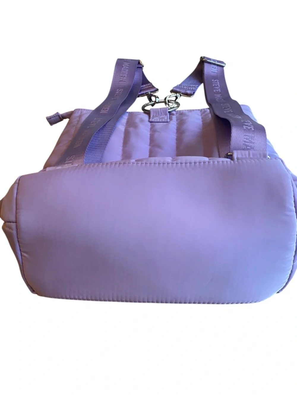3/$29 Steve Madden Sumba Purple Quilted Nylon Backpack